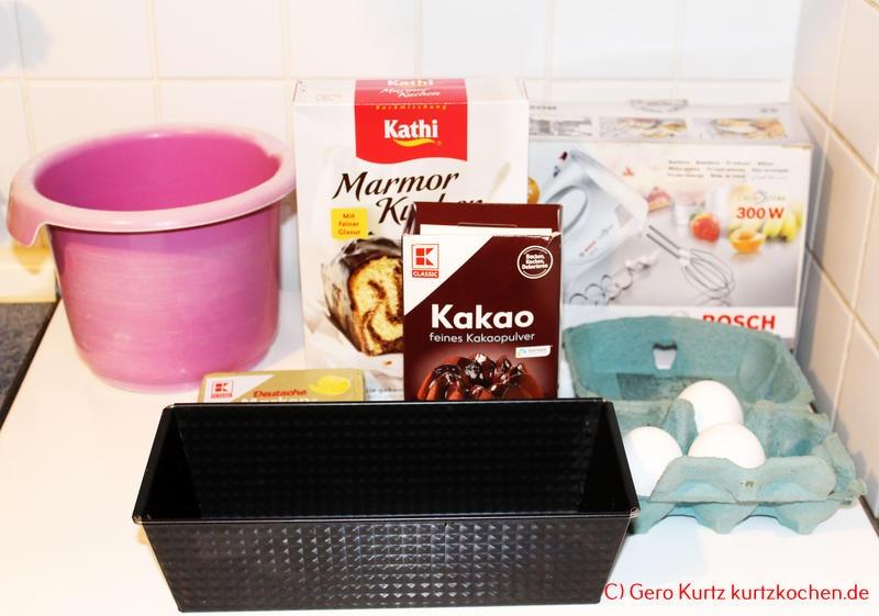 Backmischung Marmor Kuchen von Kathi - benötigte Zutaten