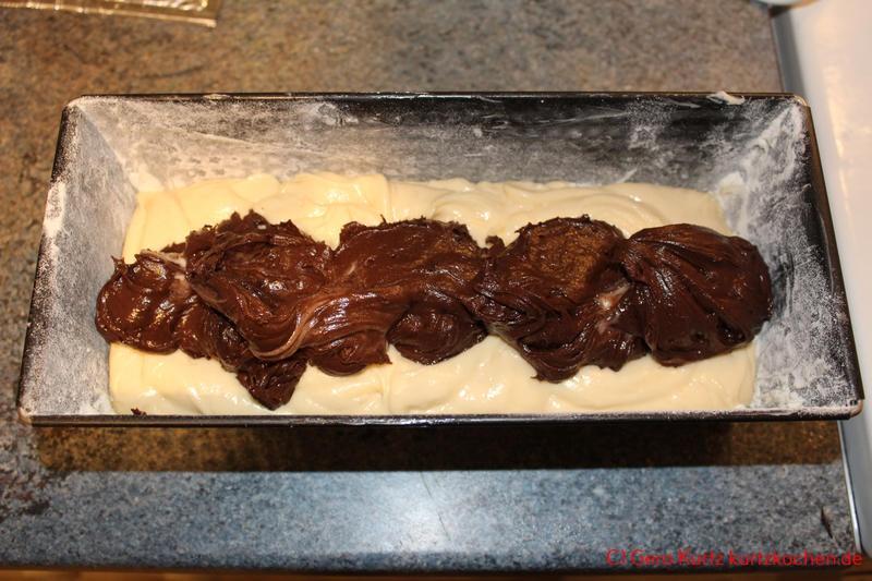 Backmischung Marmor Kuchen von Kathi - Schokoladenteig in der Kastenform