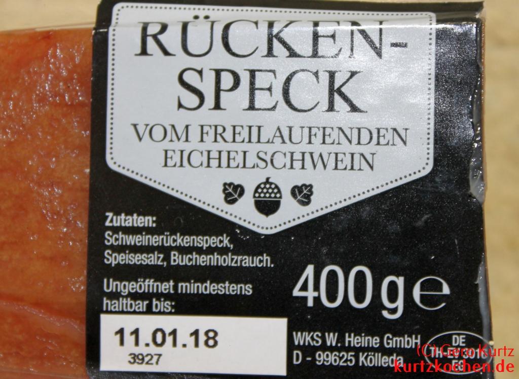 Rezept für Schweinerouladen - Speck von freilaufenden Eichelschweinen