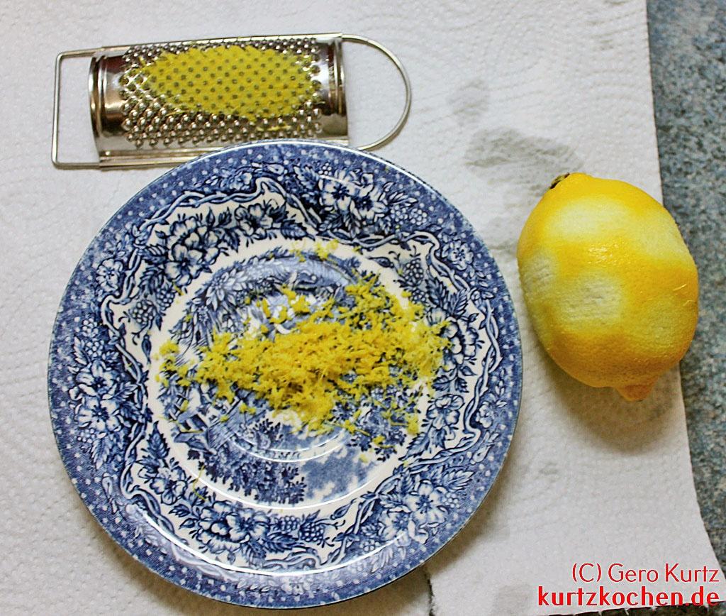 Rezept für Köllnflocken-Plätzchen - abgeriebene Zitronenschale