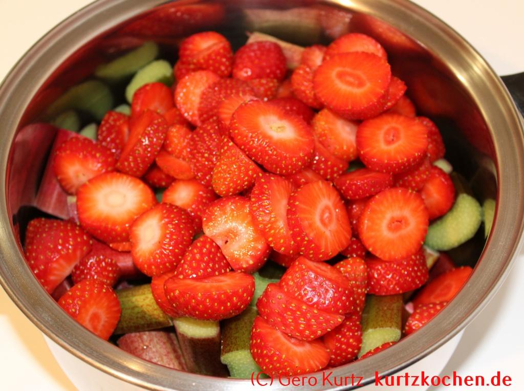 Rhabarber mit Erdbeeren - Erdbeeren und Rhabarber gemeinsam im Topf