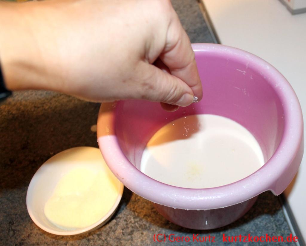 Butter selber machen - Schlagsahne eine Prise Salz hinzugeben