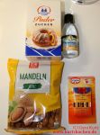 Marzipanrohmasse 2 Mandeln, Puderzucker, Bittermandelaroma, Rosenwasser